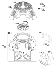 Part Location Diagram of 596071 Briggs and Stratton Cover-oil cooler